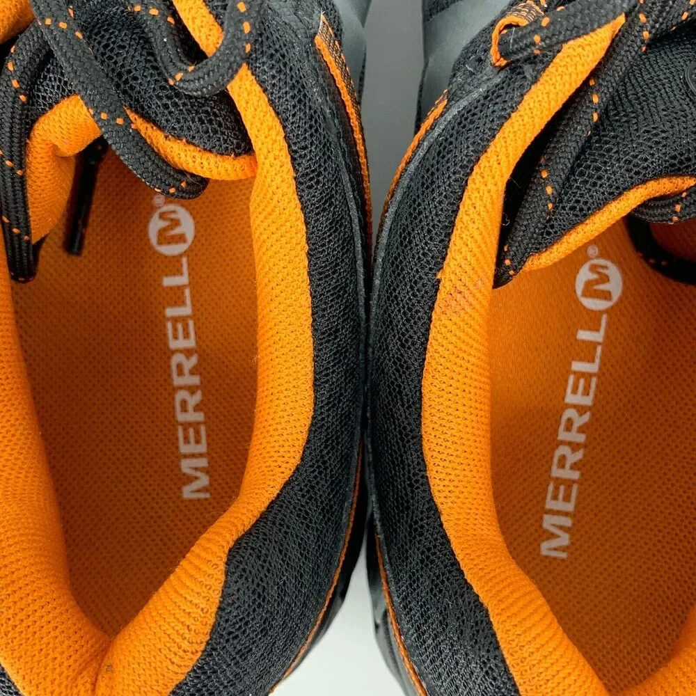 MERRELL men's Outright Edge Hiking Shoe Black Orange 7.5
